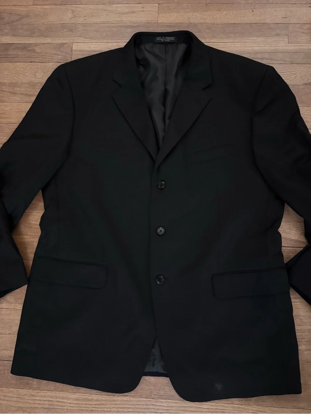 Albert Nipon Men's Black Wool Blend Blazer Jacket - Size 48R b85